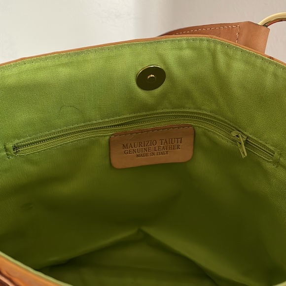 Maurizio Taiuti Genuine Leather Satchel Handbag-Soft Ostrich Pattern-Italy Made - Picture 6 of 7